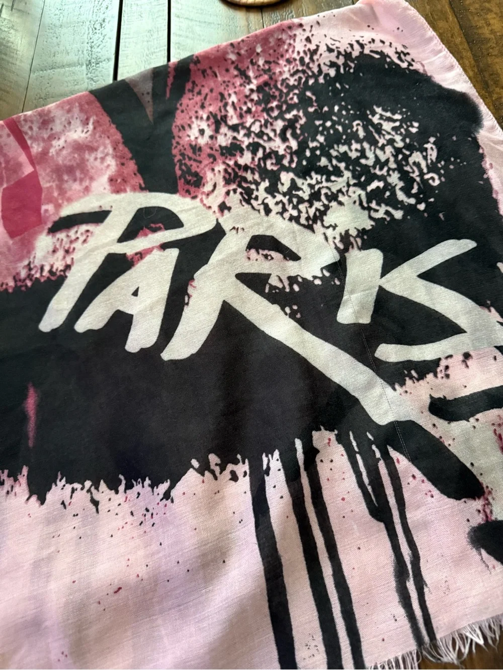 Le Luxe Pink, Black & Gray Abstract Print Scarf Paris Abstract Avant-Garde